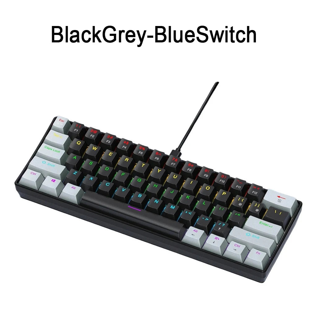 Original Brand APAYADO K61 Mini Mechanical Keyboard,Wired,61 Keys,Phantom RGB, Blue Mechanical Switch for Gaming,60% Portable