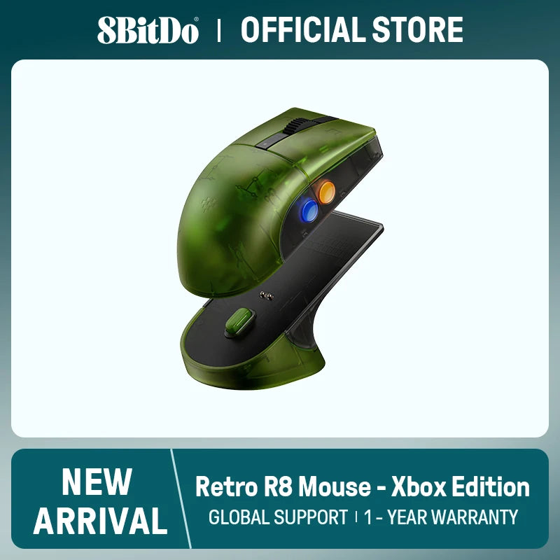 8BitDo Retro R8 Mouse with PAW 3395 Optical Sensor DPI 26K, Wireless 4K Polling Mouse