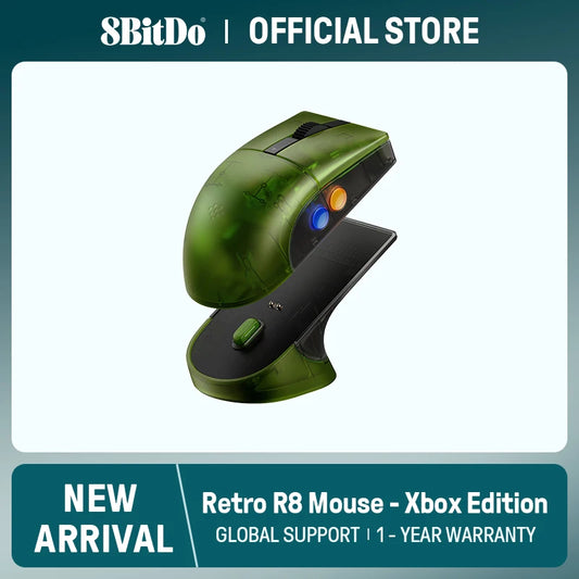 8BitDo Retro R8 Mouse with PAW 3395 Optical Sensor DPI 26K, Wireless 4K Polling Mouse