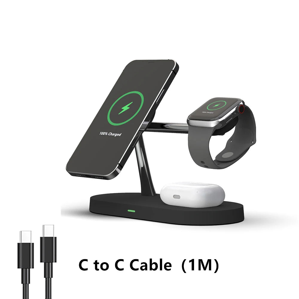 3 in 1 Wireless Charger Stand For iPhone 12/13/14/15/16/17 Fast Charging Station