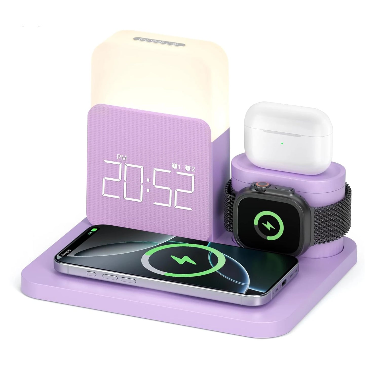7-in-1 MagSafe Alarm Clock Charger-Wireless Station for iPhone
