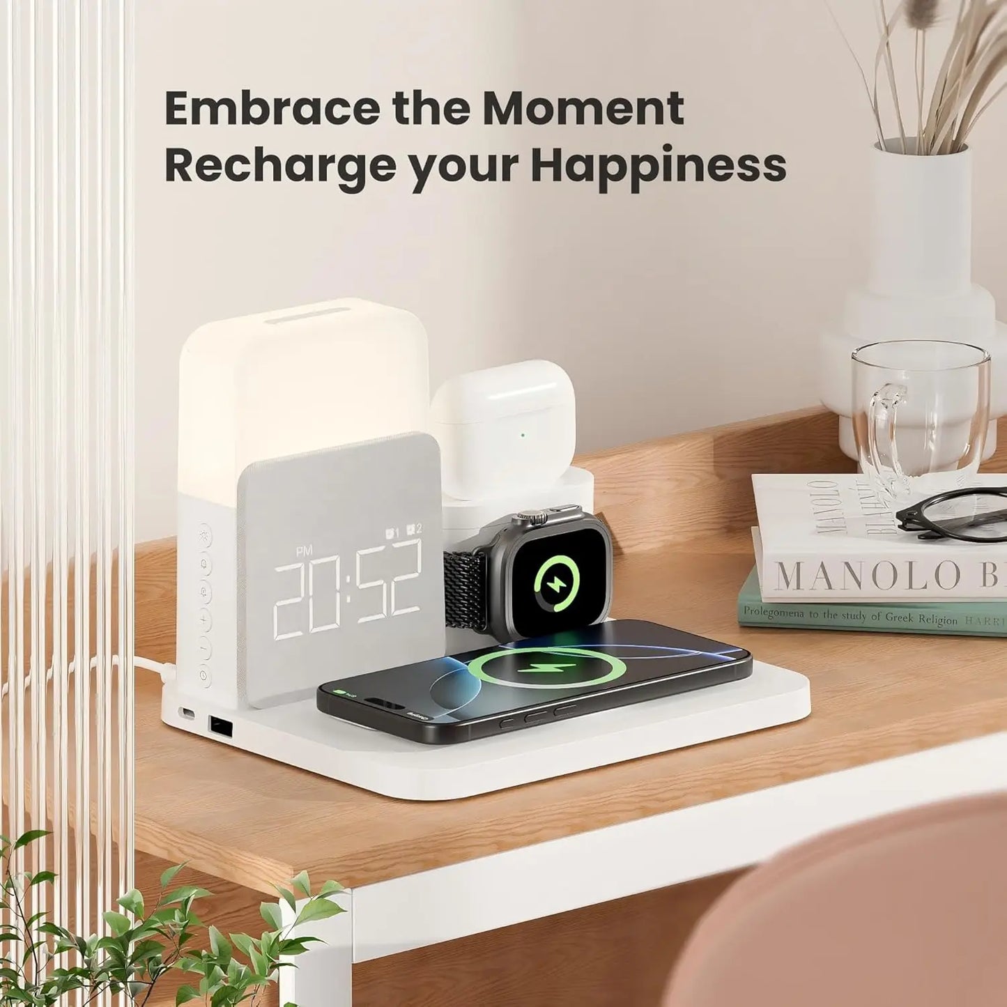 7-in-1 MagSafe Alarm Clock Charger-Wireless Station for iPhone