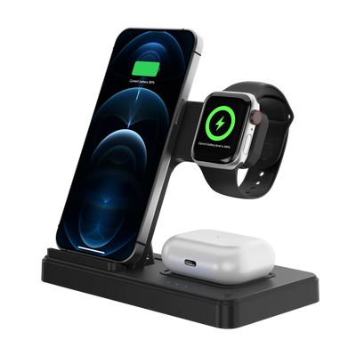 3 In 1 Wireless Charging Station Magnetic Fast Charging 18W Foldable