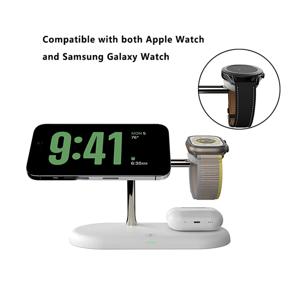 3 in 1 Wireless Charger Stand For iPhone 12/13/14/15/16/17 Fast Charging Station