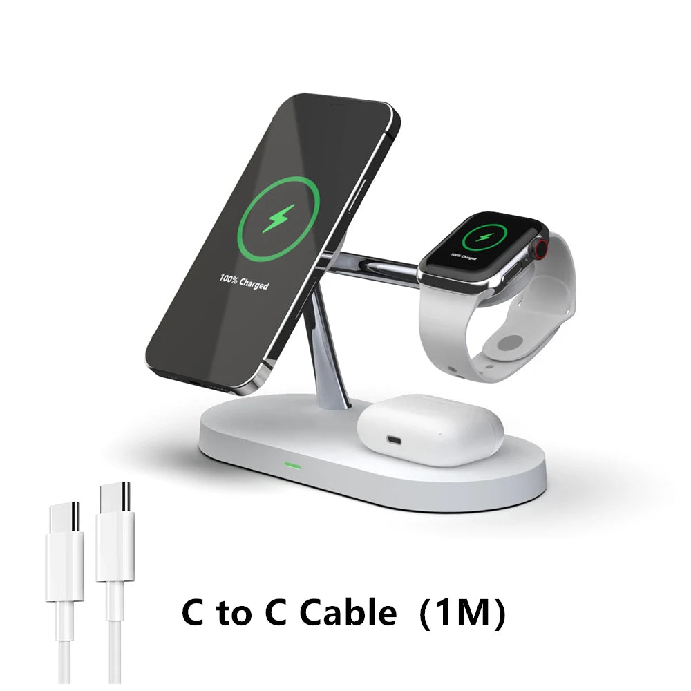 3 in 1 Wireless Charger Stand For iPhone 12/13/14/15/16/17 Fast Charging Station