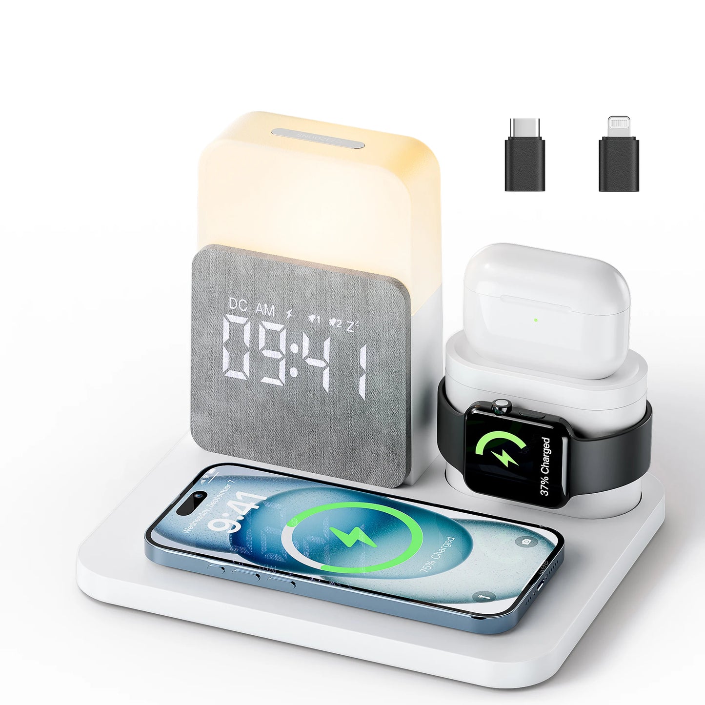 7-in-1 MagSafe Alarm Clock Charger-Wireless Station for iPhone