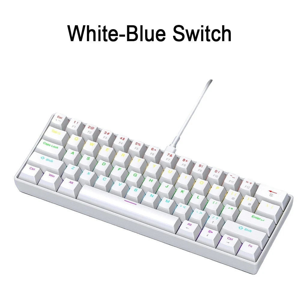 Original Brand APAYADO K61 Mini Mechanical Keyboard,Wired,61 Keys,Phantom RGB, Blue Mechanical Switch for Gaming,60% Portable