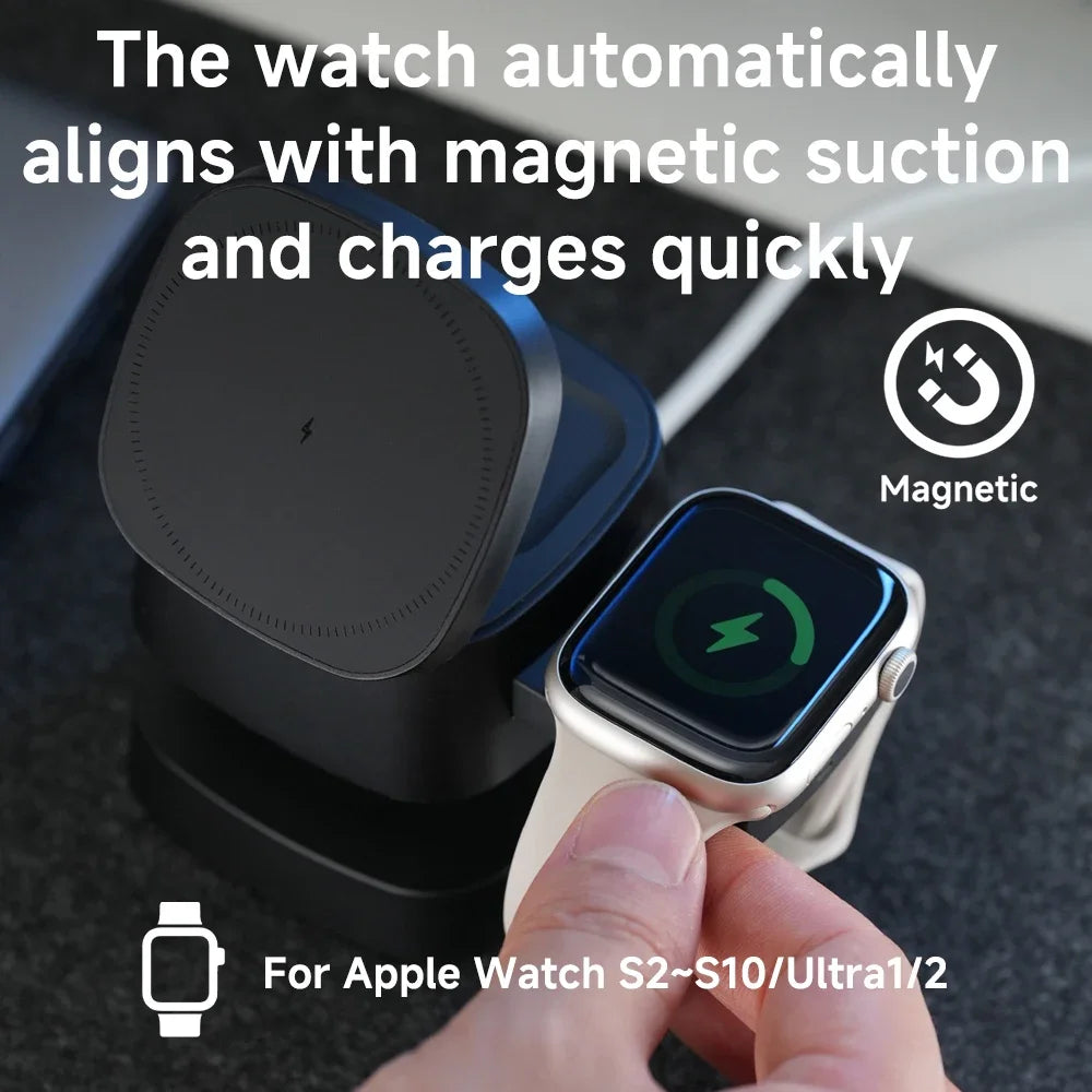 Magnetic 3 in 1 Wireless Charger For iPhone 17 16 15 14 13 12 Fast Charging Station