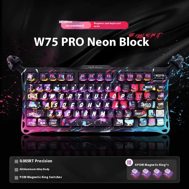 Gravastar 75k1pro Mechanical Keyboard Wireless Gaming Esports Professionali Keyboard Aluminum Customization Computer Peripherals