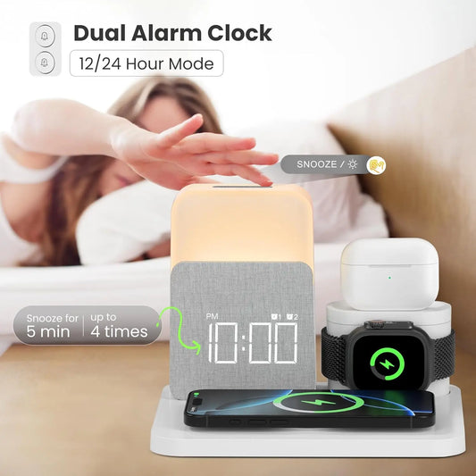 7-in-1 MagSafe Alarm Clock Charger-Wireless Station for iPhone