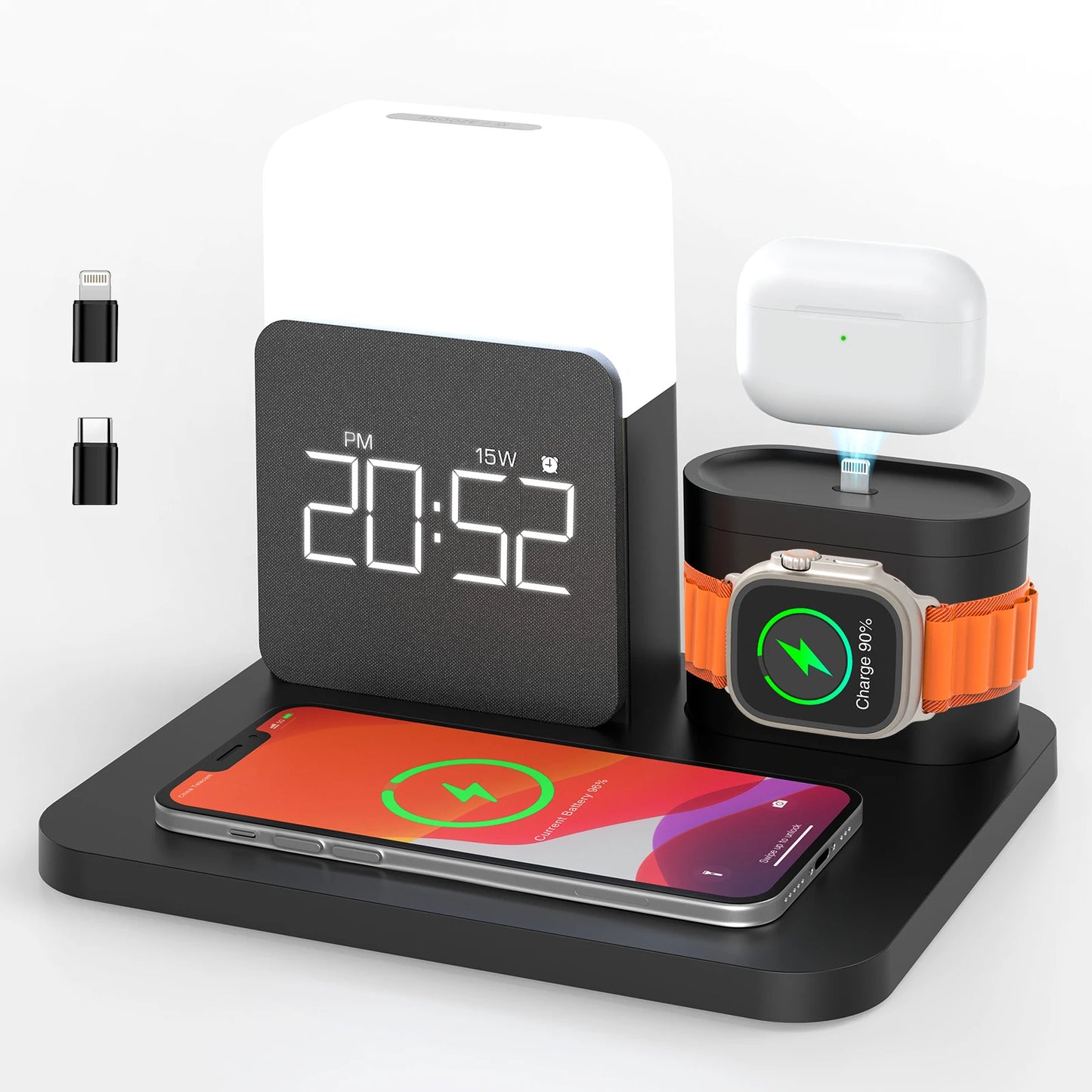 7-in-1 MagSafe Alarm Clock Charger-Wireless Station for iPhone